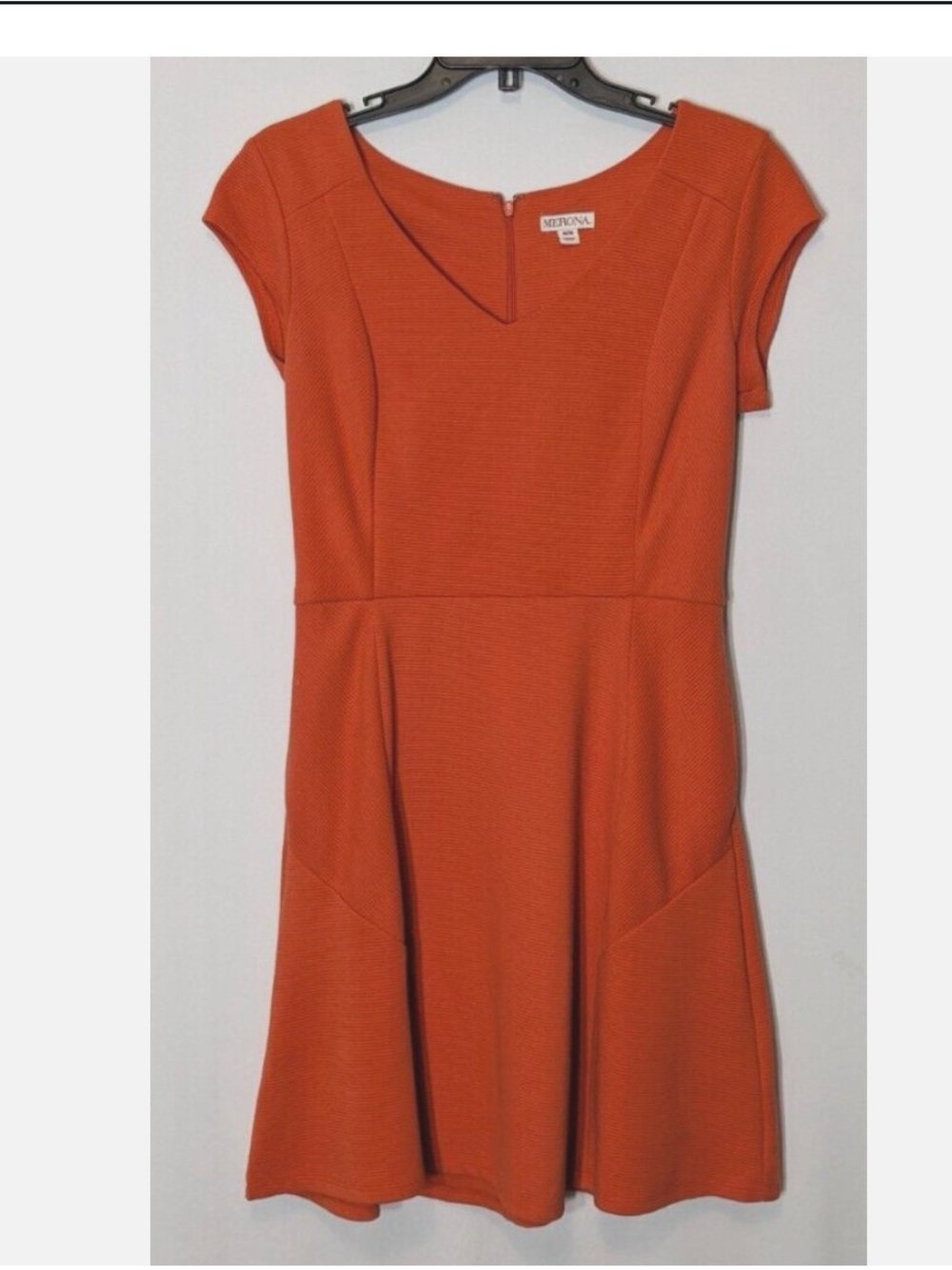 Merona Orange Textured Fit-and-Flare Mini Dress